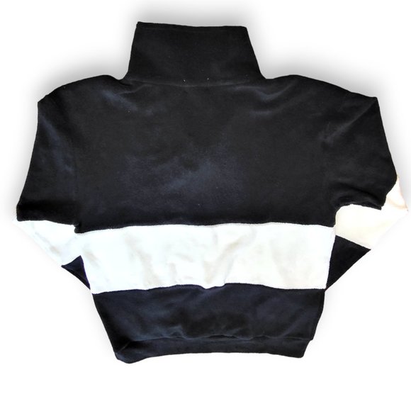 DONNI - Terry Half-Zip Pullover Black and Cream XSmall - Picture 8 of 14